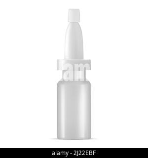 Flacon médical. Conception d'ampoules pour vaccins à base d'acide cosmétique. Flacon d'injection, flacon de médicament avec bouchon. Modèle jar d'antidote de coronavirus, vecteur réaliste Illustration de Vecteur
