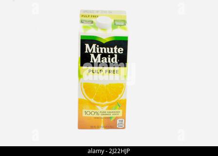 Jus d'orange minute Maid (OJ) - sans pulpe Banque D'Images