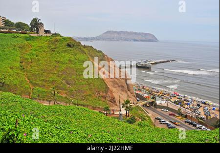 plage, Playa Makaha, Miraflores, Lima, Pérou Banque D'Images