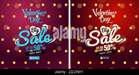 Soldes de la Saint-Valentin jusqu'à 50 % d'offre Illustration de Vecteur