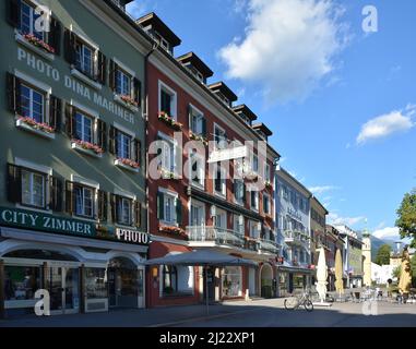 Lienz, Autriche, vue sur la place principale Banque D'Images