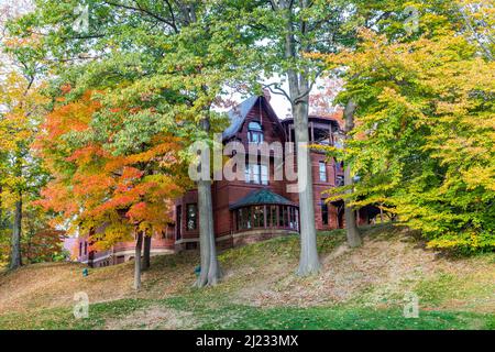 Hartford, USA - 27 octobre 2015 : maison Mark Twain à Hartford, Connecticut. L'ancienne maison de Mark Twain sert aujourd'hui de musée. Banque D'Images