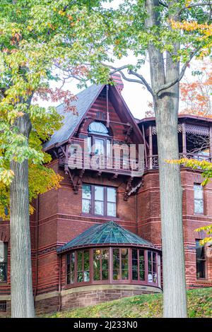 Hartford, USA - 27 octobre 2015 : maison Mark Twain à Hartford, Connecticut. L'ancienne maison de Mark Twain sert aujourd'hui de musée. Banque D'Images