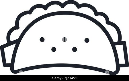 Icône Taco. Icônes de la gamme Fast Food isolée Illustration de Vecteur