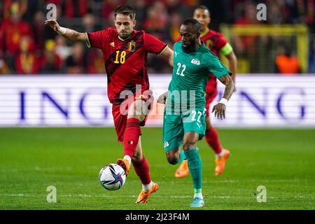 BRUXELLES, BELGIQUE - MARS 29: Ibrahim Blati Toure du Burkina Faso lors du match international amical entre la Belgique et le Burkina Faso au parc Lotto le 29 mars 2022 à Bruxelles, Belgique (photo de Jeroen Meuwsen/Orange Pictures) Banque D'Images