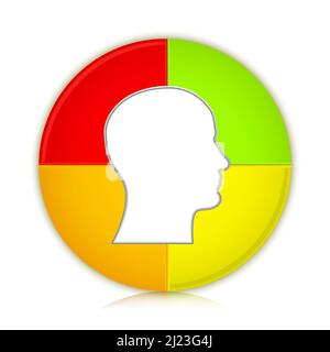 Illustration vectorielle de l'infographie de la tête de l'homme isolée sur fond blanc Illustration de Vecteur