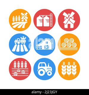 Icône isolée du vecteur glyphe du champ d'exploitation. Panneau Agriculture. Symbole graphique pour la conception de votre site Web, votre logo, votre application, votre interface utilisateur. Illustration vectorielle, EPS10 Illustration de Vecteur
