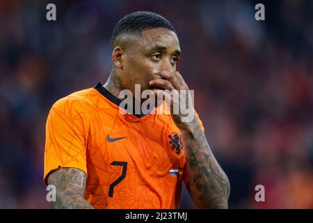 AMSTERDAM, PAYS-BAS - MARS 29: Steven Bergwijn des pays-Bas pendant le match international amical entre les pays-Bas et l'Allemagne à la Johan Cruijff Arena le 29 mars 2022 à Amsterdam, pays-Bas (photo de Broer van den Boom/Orange Pictures) Banque D'Images