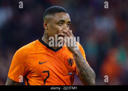 AMSTERDAM, PAYS-BAS - MARS 29: Steven Bergwijn des pays-Bas pendant le match international amical entre les pays-Bas et l'Allemagne à la Johan Cruijff Arena le 29 mars 2022 à Amsterdam, pays-Bas (photo de Broer van den Boom/Orange Pictures) Banque D'Images