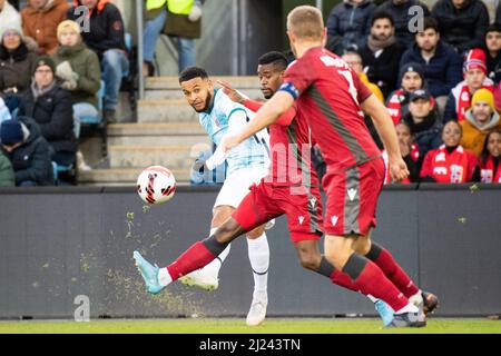 Oslo, Norvège. 29th mars 2022. Joshua King (7) de Norvège vu pendant le match de football amical entre la Norvège et l'Arménie à Ullevaal Stadion à Oslo. (Crédit photo : Gonzales photo/Alamy Live News Banque D'Images