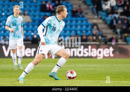 Oslo, Norvège. 29th mars 2022. Kristian Thorstvedt (18 ans) de Norvège vu lors du match de football entre la Norvège et l'Arménie à Ullevaal Stadion à Oslo. (Crédit photo : Gonzales photo/Alamy Live News Banque D'Images