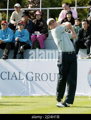 25 nov 2004-Seogwipo, Corée du Sud-Zach Johnson pilote de jeu tourné à un PGA TOUR Championship 1 première ronde T à Jeju le 25 nov 2004, Corée du Sud. Banque D'Images