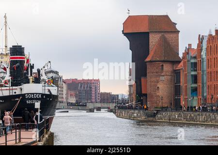 La grue Gdansk, Musée maritime Banque D'Images