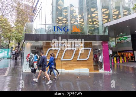 Lorna Jane magasin de vêtements et de vêtements de sport pour femmes dans le centre-ville de Sydney, Nouvelle-Galles du Sud, Australie Banque D'Images