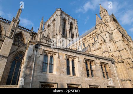 York Minster au soleil du soir Banque D'Images