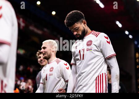 Copenhague, Danemark. 29th mars 2022. Philip Billing (17) du Danemark vu après le football amical entre le Danemark et la Serbie à Parken à Copenhague. (Crédit photo : Gonzales photo/Alamy Live News Banque D'Images