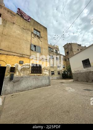 Quartier résidentiel pauvre de Fès Banque D'Images