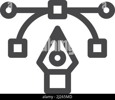 Icône de l'outil Plume. Symbole de tracé de courbe de Bézier Illustration de Vecteur