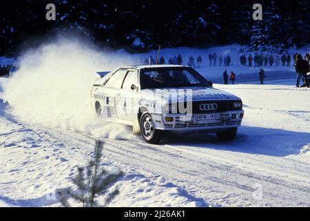 Per Eklund (SWE) Dave Whittock (GBR) Audi Quattro GRB Clarion Banque D'Images