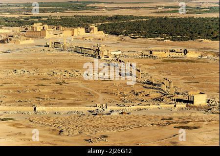 Syrie. L'ancienne ville de Palmyra. Vue aérienne Banque D'Images