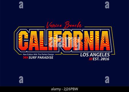 Californie, typographie, illustration vectorielle, à imprimer sur des tee-shirts et autres utilisations Illustration de Vecteur