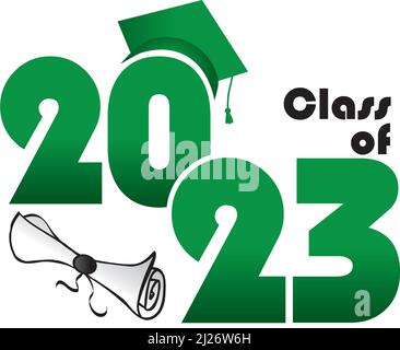 casquette de graduation verte 2023