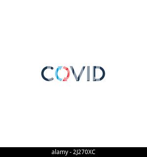 Logo Covid et flèches de cercle ou motif mot-symbole Illustration de Vecteur