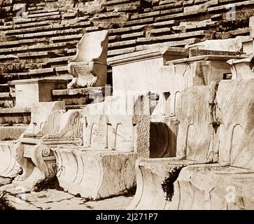 Théâtre de Dionysos, Athènes, Grèce, début 1900s Banque D'Images