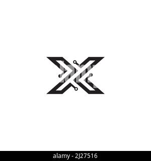 Lettre ou symbole X et logo ou icône de technologie Illustration de Vecteur