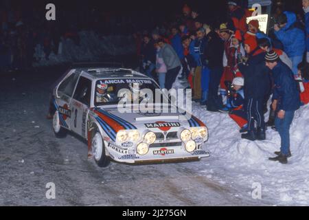 Markku Alen (fin) Ilkka Kivimaki (fin) Lancia Delta S4 GRB Martini Racing Banque D'Images