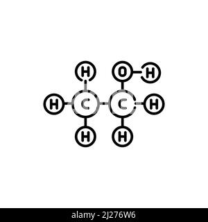 Icône de la ligne de couleur de la formule d'éthanol.Pictogramme pour page Web, application mobile, Promo. Illustration de Vecteur