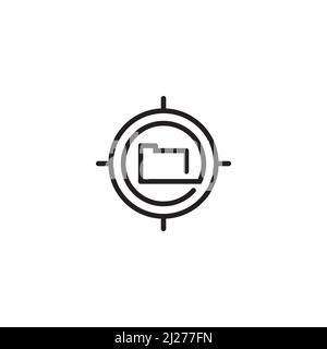 Logo ou icône de cible et de dossier Illustration de Vecteur