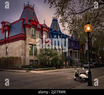 Maison victorienne sur le plateau Mont-Royale de Montréal Banque D'Images