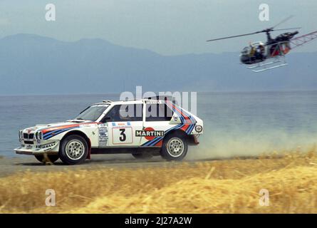 Markku Alen (fin) Ilkka Kivimaki (fin) Lancia Delta S4 GRB Lancia Martini Banque D'Images