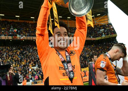 Wolves FC footballeur Helda Costa. Wolverhampton Wanderers fête la victoire du championnat Sky Bet 28/04/2018 Banque D'Images