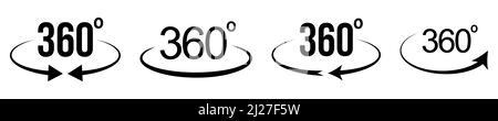 L'icône d'angle de 360 degrés Illustration de Vecteur