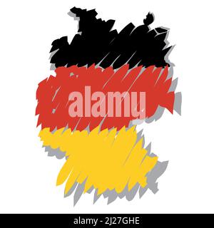 Carte drapeau Allemagne, illustration vectorielle. Illustration de Vecteur