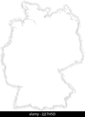 Carte de dessin de l'allemagne, illustration vectorielle. Illustration de Vecteur