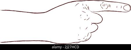 Main pointant, illustration de dessin vectoriel. Illustration de Vecteur