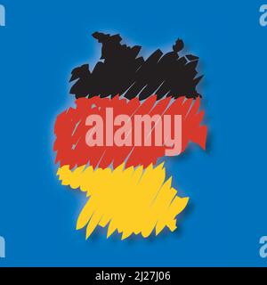 Carte drapeau Allemagne, illustration vectorielle. Illustration de Vecteur