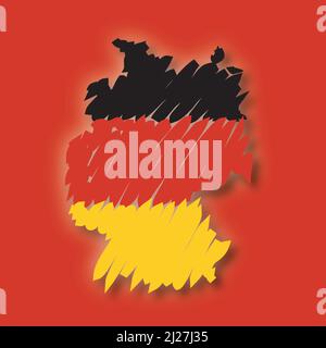 Carte drapeau Allemagne, illustration vectorielle. Illustration de Vecteur