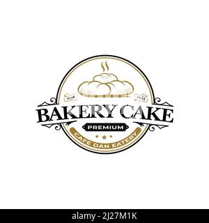 Illustration de la cuisine rétro vintage. Logo « Hipster ». Logo Bread Illustration de Vecteur