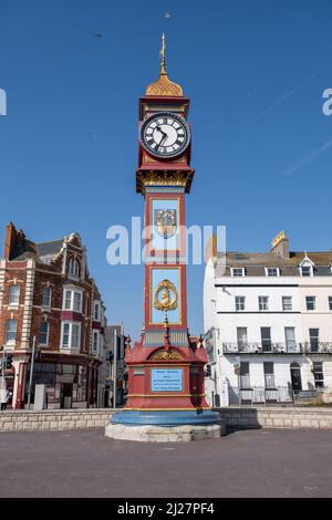 Queen Victoria Jubilee Clock Weymouth, Dorset, Royaume-Uni (Mar22) Banque D'Images