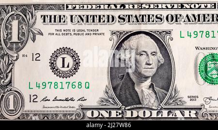 Un dollar en gros plan avec portrait du président. Photo de haute qualité Banque D'Images