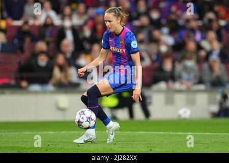 Barcelone, Espagne. 30th mars 2022. Caroline Graham Hansen du FC Barcelona lors du match de l'UEFA Women's Champions League entre le FC Barcelona et le Real Madrid, a joué au Camp Nou Stadium Stadium le 30 mars 2022 à Barcelone, Espagne. (Photo de Bagu Blanco/PRESSINPHOTO) Credit: PRESSINPHOTO SPORTS AGENCY/Alay Live News Banque D'Images