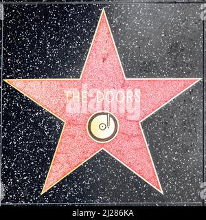 Los Angeles, USA - 5 mars 2019 : gros plan de Star sur le Hollywood Walk of Fame for the Doors. Banque D'Images
