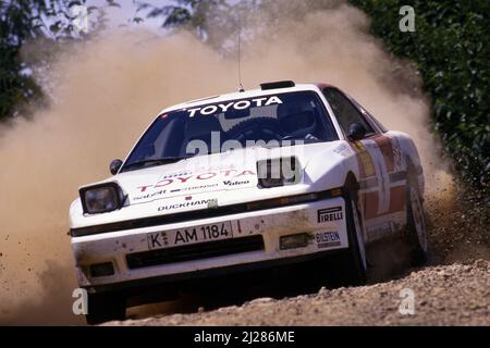 Bjorn Waldegard (SWE) Fred Gallagher (GBR) Toyota supra 3,0i GRA Toyota Team Europe Banque D'Images