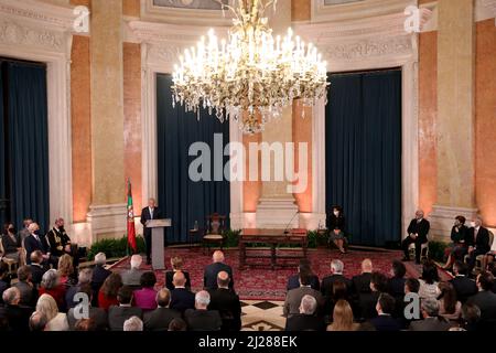 Lisbonne, Portugal. 30th mars 2022. Vue générale lors de la cérémonie d'assermentation du nouveau gouvernement au palais d'Ajuda à Lisbonne, Portugal, le 30 mars 2022. (Credit image: © Pedro Fiuza/ZUMA Press Wire) Credit: ZUMA Press, Inc./Alamy Live News Banque D'Images