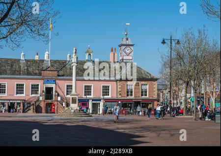 Rue Carlisle scènes autour de la place du marché Carlisle et site de l'hôtel de ville original Banque D'Images