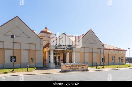 SHELBY, NC, USA-28 MARS 2022: Le Cleveland County Law Enforcement Centre. Banque D'Images